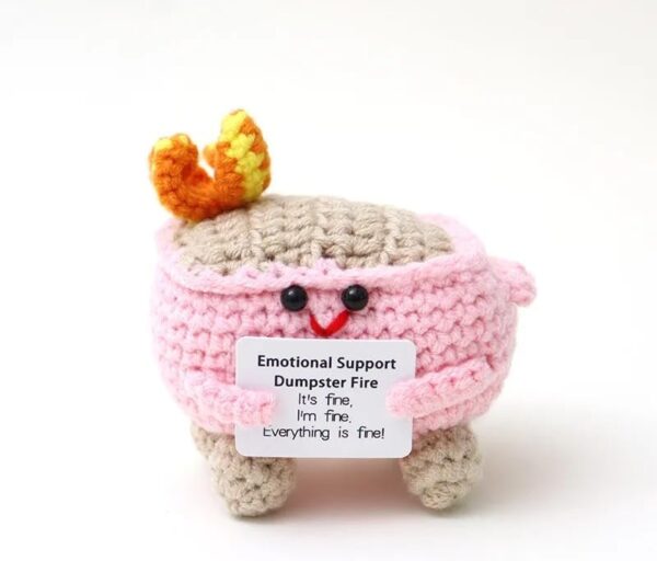 PICKLE BUDDIES Blush Pink Dumpster Fire Desk Accessories