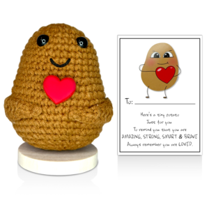 Positive Potato Heart Crochet Doll with Card