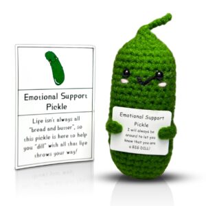Emotional Support Buddy with Card Handmade Crochet Positive Gifts Crochet Positive Vegetable Emotional Support pickle buddies crochet gift handmade Emotional Support pickle buddies crochet gift handmade Emotional Support pickle buddies crochet gift handmade Handmade Crochet Made from soft & safe premium materials. The emotional support crochet pickle is a durable and charming crochet plushie. Emotional Support pickle buddies crochet gift handmade Positivity at the Desk A perfect emotional support plush pickle to brighten your space and provide stress relief. A hug of positive energy! Emotional Support pickle buddies crochet gift handmade Emotional Support Gift Whether for a birthday, holiday, or any special occasion, this support vegetable motivation pickle makes a thoughtful gift. Emotional Support pickle buddies crochet gift handmade Emotional Support pickle buddies crochet gift handmade Emotional Support pickle buddies crochet gift handmade