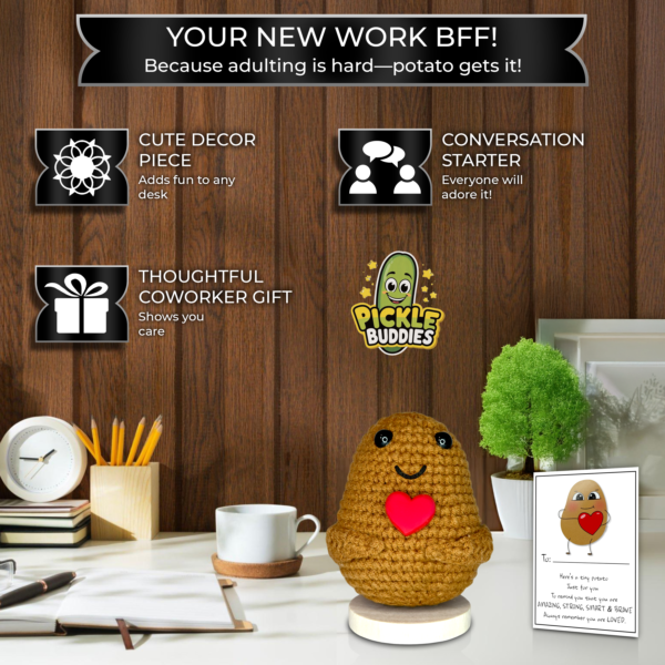 Positive Potato Heart Crochet Doll with Card - Image 4