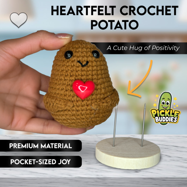 Positive Potato Heart Crochet Doll with Card - Image 8